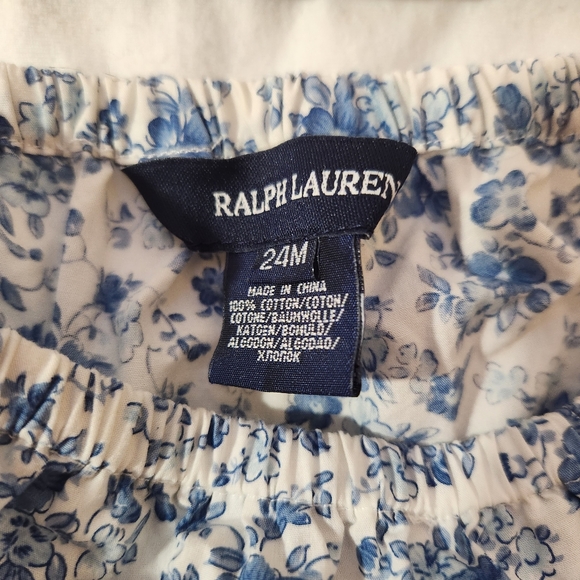 Ralph Lauren Blue White Floral Dress and Bloomer Set - Picture 7 of 7
